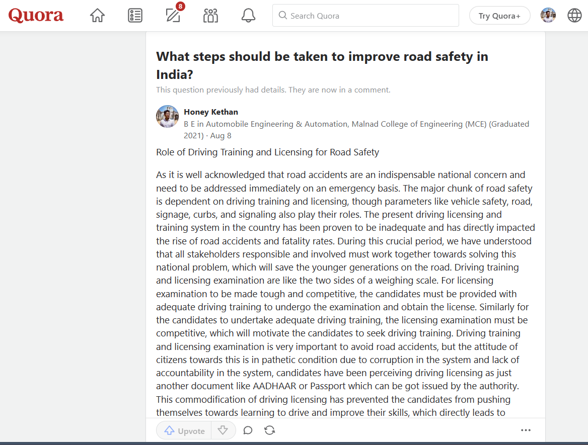 Role of Driving Training and Licensing for Road Safety